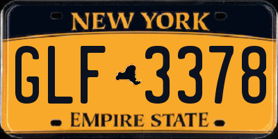 NY license plate GLF3378