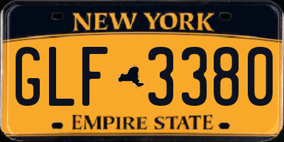 NY license plate GLF3380