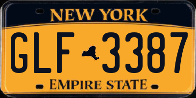 NY license plate GLF3387