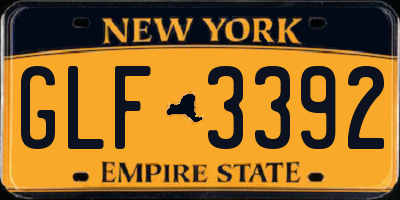 NY license plate GLF3392