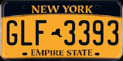 NY license plate GLF3393
