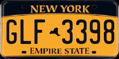 NY license plate GLF3398