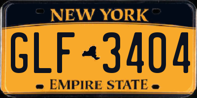 NY license plate GLF3404