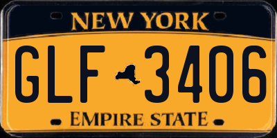 NY license plate GLF3406