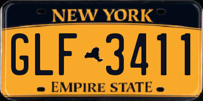 NY license plate GLF3411