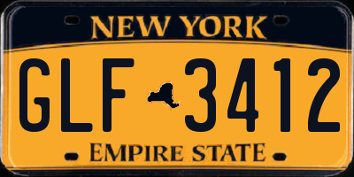 NY license plate GLF3412