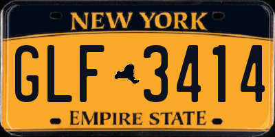 NY license plate GLF3414