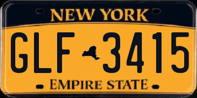 NY license plate GLF3415