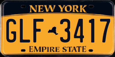 NY license plate GLF3417