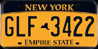 NY license plate GLF3422