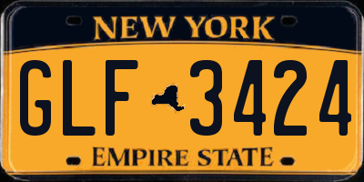 NY license plate GLF3424
