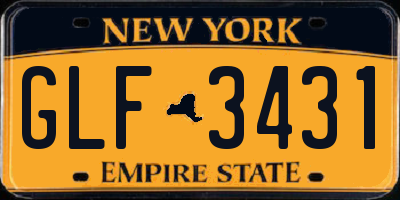 NY license plate GLF3431