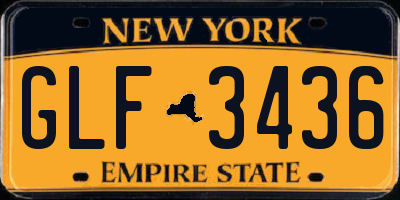 NY license plate GLF3436