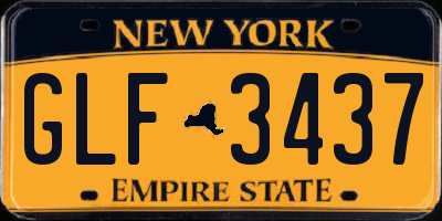 NY license plate GLF3437
