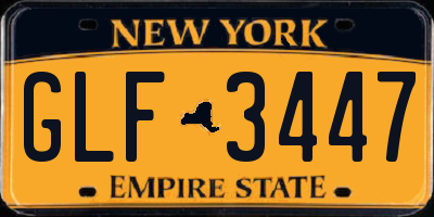 NY license plate GLF3447