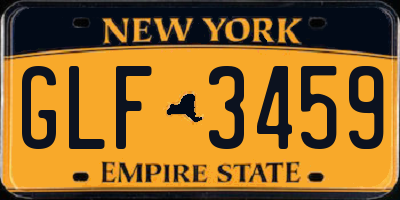 NY license plate GLF3459