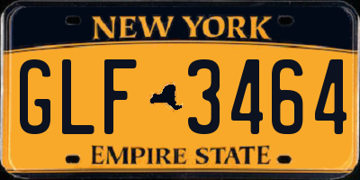 NY license plate GLF3464