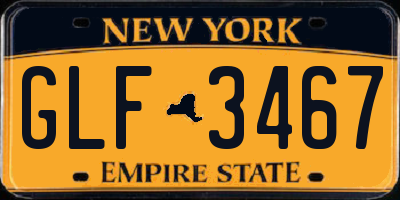 NY license plate GLF3467