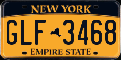 NY license plate GLF3468
