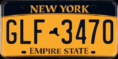 NY license plate GLF3470