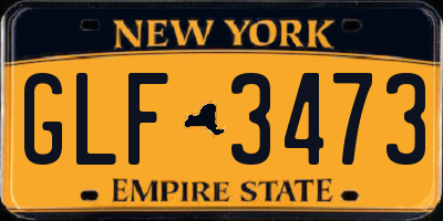 NY license plate GLF3473