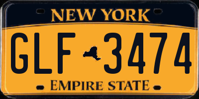 NY license plate GLF3474
