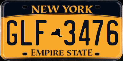 NY license plate GLF3476