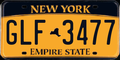 NY license plate GLF3477