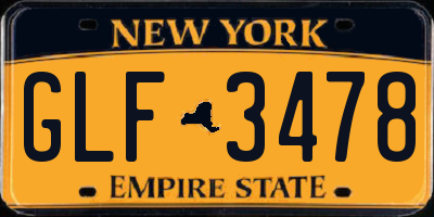 NY license plate GLF3478