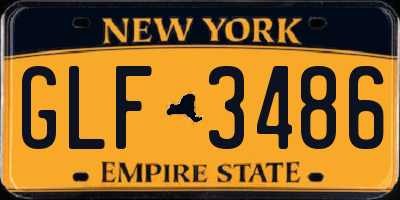 NY license plate GLF3486
