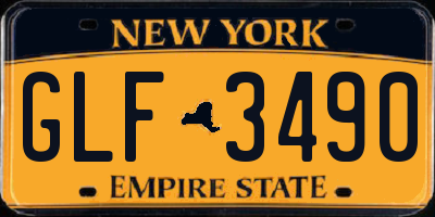 NY license plate GLF3490