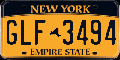 NY license plate GLF3494