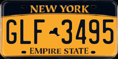 NY license plate GLF3495