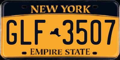 NY license plate GLF3507