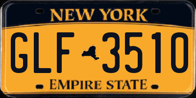NY license plate GLF3510