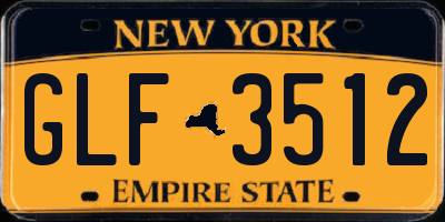 NY license plate GLF3512