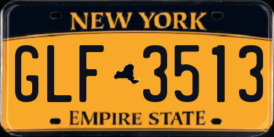 NY license plate GLF3513
