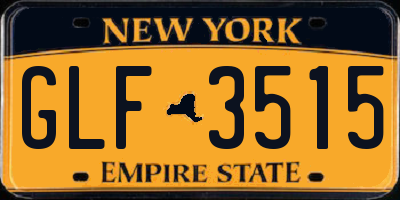 NY license plate GLF3515