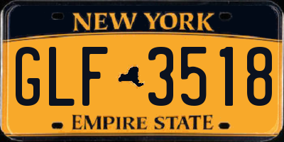 NY license plate GLF3518