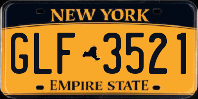 NY license plate GLF3521
