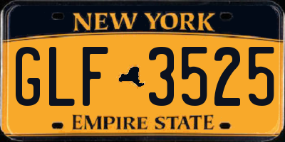 NY license plate GLF3525