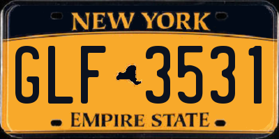 NY license plate GLF3531
