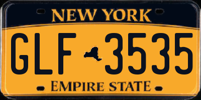 NY license plate GLF3535
