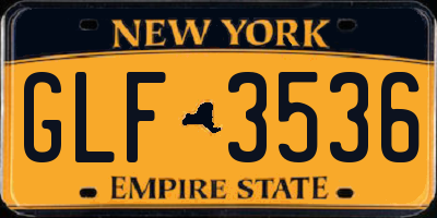 NY license plate GLF3536