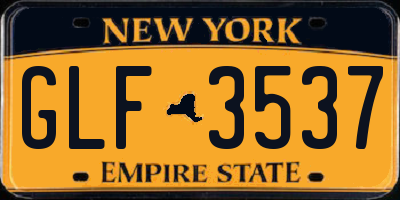 NY license plate GLF3537