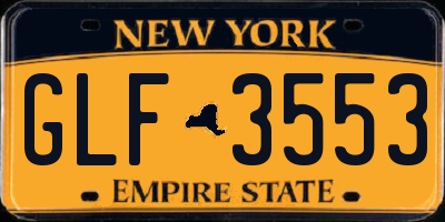 NY license plate GLF3553
