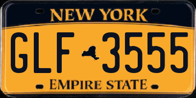 NY license plate GLF3555