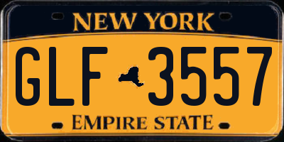 NY license plate GLF3557