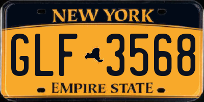 NY license plate GLF3568