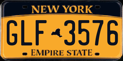 NY license plate GLF3576